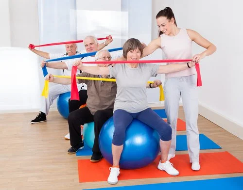 Rehabilitation session with an older patient